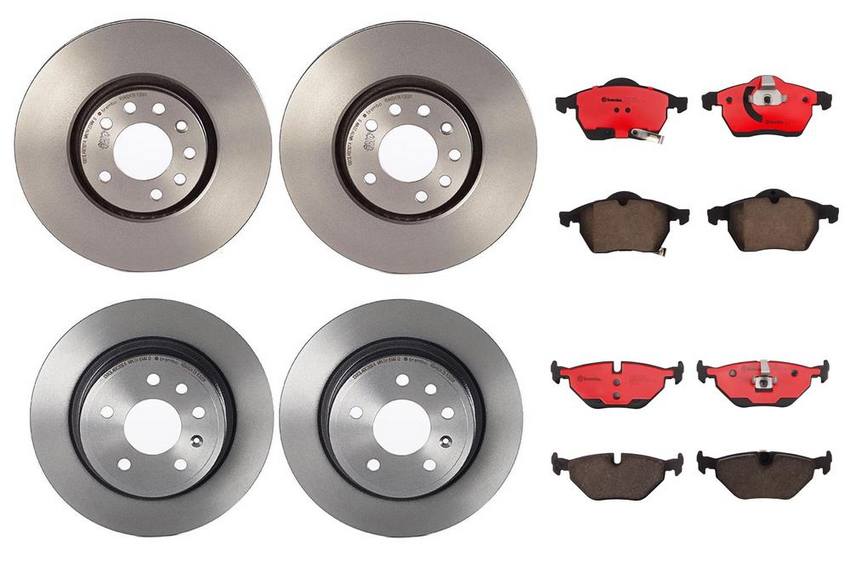 SAAB Brakes Kit - Pads & Rotors Front and Rear (308mm/286mm) (Ceramic) 93192749 - Brembo 3101723KIT